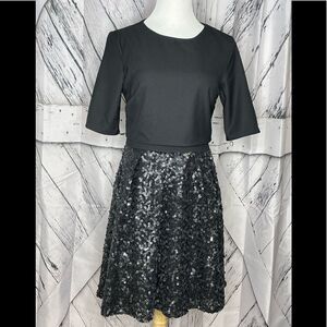 Little Mistress Black Sequin Dress, Size 8